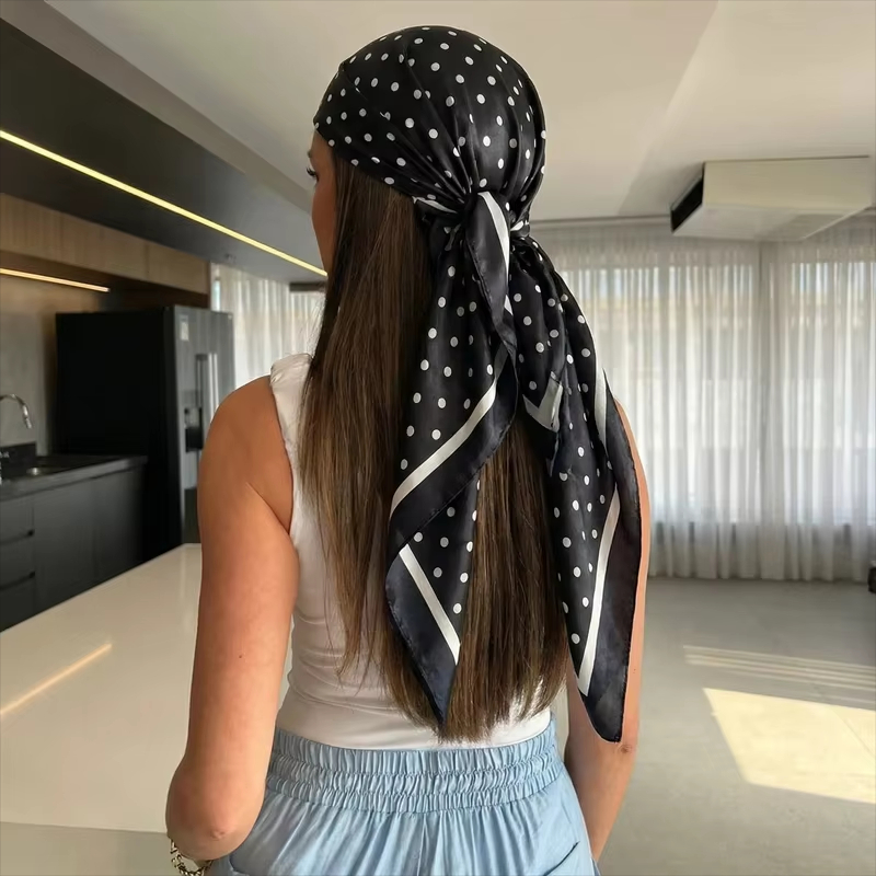 Head Wrap Turban - 2026 Nieuwe Stippenprint Vierkante Sjaal voor