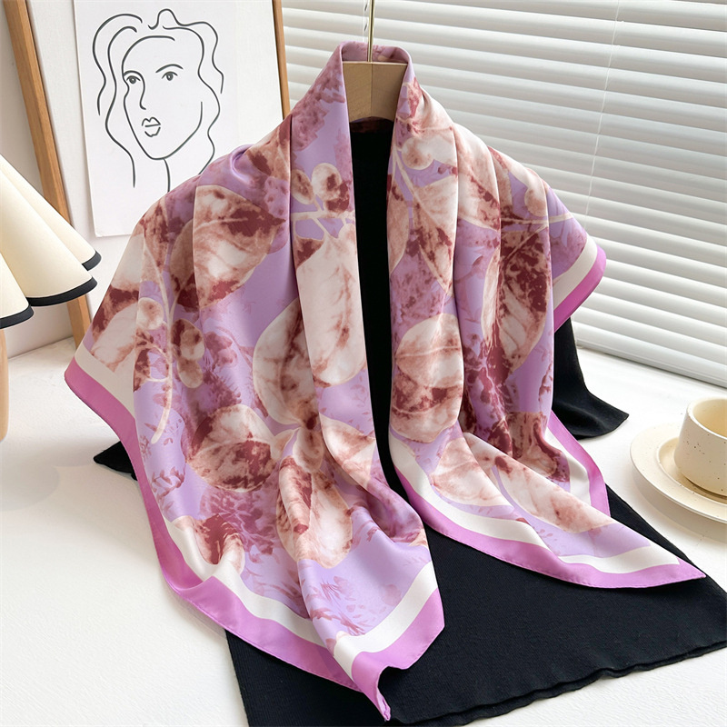 Scarf Silk Square - Retro 90Cm Bedrukt Grote Vierkante Sjaal