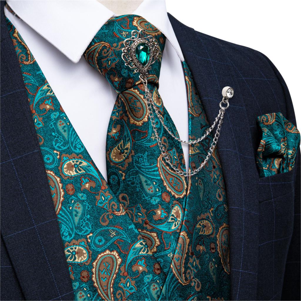 Nieuwe Teal Green Paisley Form - Pocket Square Set recensie en prijs