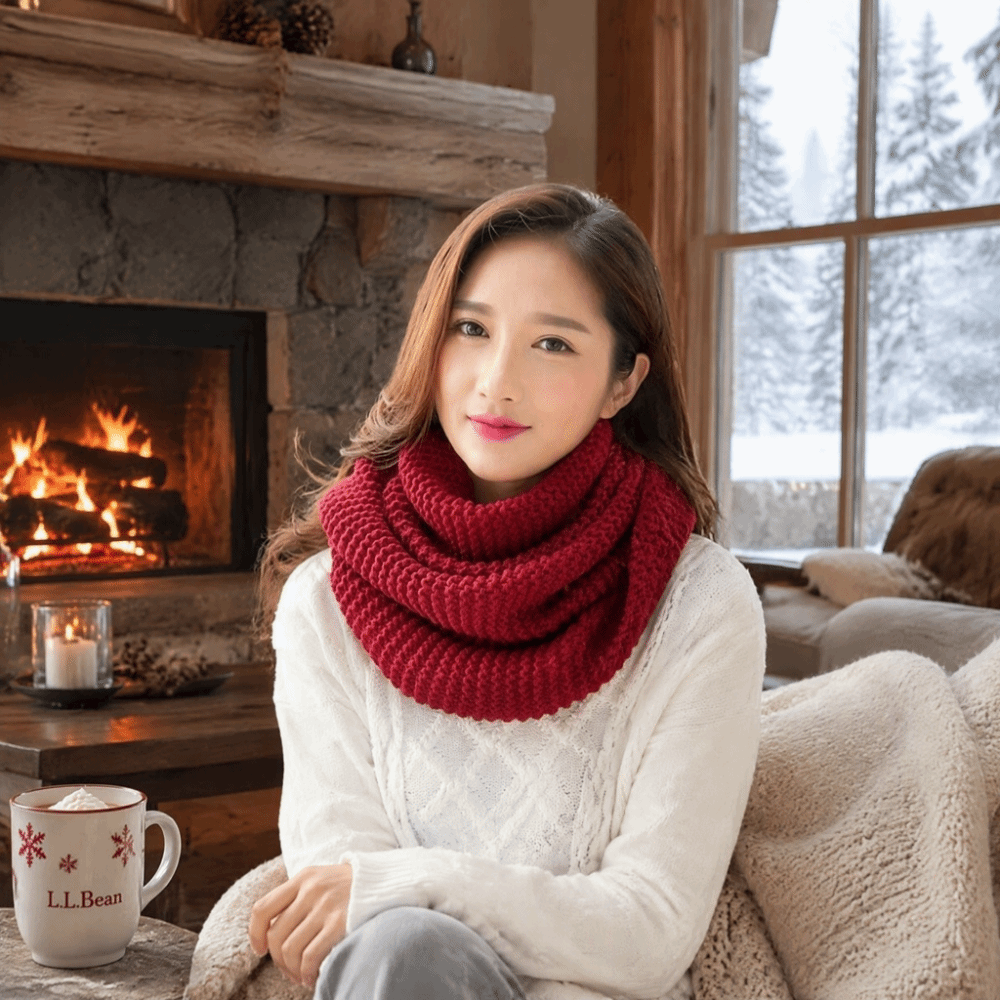 Warme effenkleurige infinity-s - Infinity Scarf Knit recensie en prijs